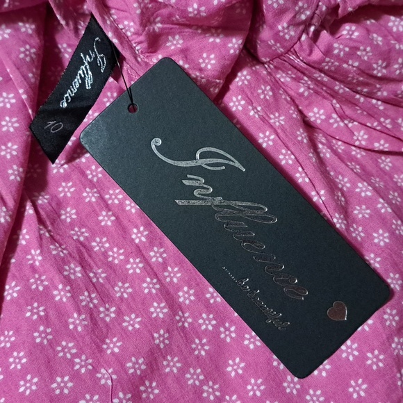 NWT ASOS Influence Mini Smock Dress Pink Floral (US 6 equivalent to a UK 10) - Picture 5 of 6